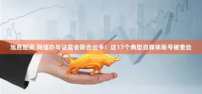 旭胜配资 网信办与证监会联合出手！这17个典型自媒体账号被查处